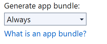 Changing setting of &quot;Generate app bundle&quot;